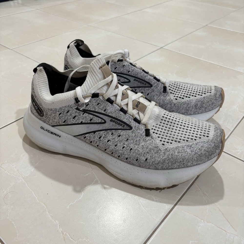 Brooks Glycerin 20 Mens Running Shoes White Size 11 Sneakers Athletic Gym